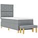 Letto Box Spring con Materasso e Panchina Grigio Chiaro 80x200 cm Tessuto - Foto miniatura 8