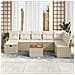 Set Divano da Giardino con cuscino 9 pcs Beige Poly Rattan - Foto miniatura 3