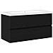Mobile lavabo Rovere nero 90 x 39 x 62 cm Legno multistrato - Foto miniatura 1