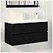 Mobile lavabo Rovere nero 90 x 39 x 62 cm Legno multistrato - Foto miniatura 2