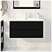 Mobile lavabo Rovere nero 90 x 39 x 62 cm Legno multistrato - Foto miniatura 4