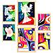 Set Di 6 Stampe Ali Di Pace In Dipinti Decorativi Estetici Astratti Colorati Per Il Tuo Soggiorno A Casa A3 & A4 Telaio In Legno Chiaro - Foto miniatura 1