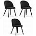 BELLO Chair Black Velvet Metal Legs Set di 3 - Foto miniatura 1