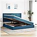Letto con contenitore e materasso Blu Scuro 200 x 200 cm - Foto miniatura 4