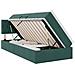 Letto con contenitore e LED Verde Scuro 100 x 200 cm Velluto - Foto miniatura 1