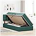 Letto con contenitore e LED Verde Scuro 100 x 200 cm Velluto - Foto miniatura 4