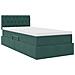 Letto con contenitore e LED Verde Scuro 100 x 200 cm Velluto - Foto miniatura 6