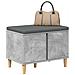 Panca per ingresso con cuscino Grigio Cemento 60 x 38 x 46 cm - Foto miniatura 3