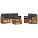 Set divani 6 pcs Naturale e Antracite Legno di Acacia Massello - Foto miniatura 1