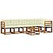 Set di divani da esterno con cuscino 7 pcs Naturale e Crema - Foto miniatura 1