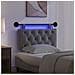 Testiera sospesa Con luce LED Grigio Scuro Velluto - Foto miniatura 5
