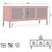 Mobile Industrial Tv Port In Metal Ezra Da 130 Cm With 3 Ante, In Terracotta And Glass Temperato. - Foto miniatura 7