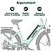 MileCity 1 Bici Elettrica Urbana 26'', motore 250W, batteria rimovibile 36V 13Ah, sospensione anteriore, display LED, adatta al pendolarismo, Verde - Foto miniatura 3