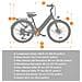 MileCity 1 Bici Elettrica Urbana 26'', motore 250W, batteria rimovibile 36V 13Ah, sospensione anteriore, display LED, adatta al pendolarismo, Verde - Foto miniatura 9