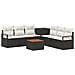 Set di divani 8 pz Nero e Bianco Crema - Foto miniatura 1