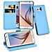 Custodia Compatibile Con Samsung Galaxy S6 In Pastello Blu - Coperchio Protettiva Con Chiusura Magnetica, Funzione Stand E Tasca Per Le Carte - Foto miniatura 1