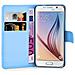 Custodia Compatibile Con Samsung Galaxy S6 In Pastello Blu - Coperchio Protettiva Con Chiusura Magnetica, Funzione Stand E Tasca Per Le Carte - Foto miniatura 4