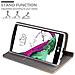 Custodia Compatibile Con Lg G4 / G4 Plus In Grigio Chiaro Marrone - Coperchio Protettiva Con Chiusura Magnetica, Funzione Stand E Tasca Per Le Carte - Foto miniatura 8