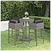 Set Da Bar Da Giardino 5 Pz Con Cuscini In Polyrattan Grigio - Foto miniatura 1