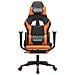 Sedia Da Gaming Con Poggiapiedi Nero E Arancione In Similpelle - Foto miniatura 3