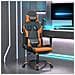 Sedia Da Gaming Con Poggiapiedi Nero E Arancione In Similpelle - Foto miniatura 1
