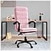 Poltrona Da Ufficio Reclinabile Rosa In Velluto - Foto miniatura 1