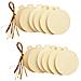 12 Palline Natalizie Piatte In Legno Da Appendere 6 Cm - Foto miniatura 1