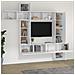 Set Mobili Porta Tv 9 Pz Bianco In Legno Multistrato - Foto miniatura 3