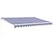 Tenda Da Sole Retrattile Blu E Bianca 4x3 M Tessuto E Alluminio - Foto miniatura 1