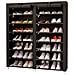 Scarpiera In Tessuto Per Scarpe Con 2 Ante Con Zip Home 125x92x28,5 Cm 28 Paia Nero - Foto miniatura 1