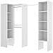 Guardaroba Plose, Struttura Per Cabina Armadio Angolare, Mobile Appendiabiti Aperto Ad Angolo, 226x79h186 Cm, Bianco - Foto miniatura 2