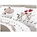 Completo Lenzuola Linea Pensieri Delicati 100% Cotone Disegno Gattini Piazza E Mezza Beige - Foto miniatura 4