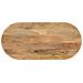 Piano Tavolo 90x40x2,5 Cm Ovale In Legno Massello Di Mango - Foto miniatura 1