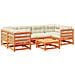 Set Divani Giardino 7 pz con Cuscini Marrone Cera Massello Pino - Foto miniatura 1