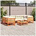 Set Divani Giardino 7 pz con Cuscini Marrone Cera Massello Pino - Foto miniatura 8