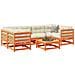 Set Divani Giardino 7 pz con Cuscini Marrone Cera Massello Pino - Foto miniatura 10