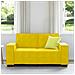 Divano a 2 Posti giallo 120 cm in Velluto - Foto miniatura 5
