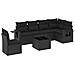 Set Divani Da Giardino Con Cuscini 7pz Nero Polyrattan - Foto miniatura 2