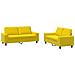 Set Di Divani 2 Pz Giallo Chiaro In Tessuto - Foto miniatura 1