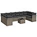 Set Divani da Giardino 11 pz con Cuscini in Polyrattan Grigio - Foto miniatura 1