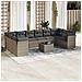 Set Divani da Giardino 11 pz con Cuscini in Polyrattan Grigio - Foto miniatura 2