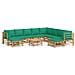 Set Salotto da Giardino 11pz con Cuscini Verdi Bambù - Foto miniatura 1