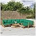 Set Salotto da Giardino 11pz con Cuscini Verdi Bambù - Foto miniatura 2