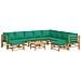 Set Salotto da Giardino 11pz con Cuscini Verdi Bambù - Foto miniatura 3