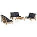 Set Salotto da Giardino 5pz con Cuscini Grigio Scuro Bambù - Foto miniatura 3