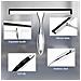 Set Tergivetro In Acciaio Inossidabile Con Manico Corto E Ganci - Ideale Per Bagno, Finestre E Pulizia Auto  12 Pollici - Foto miniatura 4