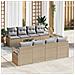 Set Divano da Giardino 9 pcs Beige e grigio 55 x 55 x 37 cm - Foto miniatura 2
