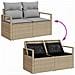 Set Divano da Giardino 9 pcs Beige e grigio 55 x 55 x 37 cm - Foto miniatura 9