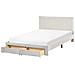 Letto Con Cassetti Contenitori Velluto Lonzac 140 X 200 Cm Bianco Sporco - Foto miniatura 2