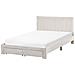 Letto Con Cassetti Contenitori Velluto Lonzac 140 X 200 Cm Bianco Sporco - Foto miniatura 3